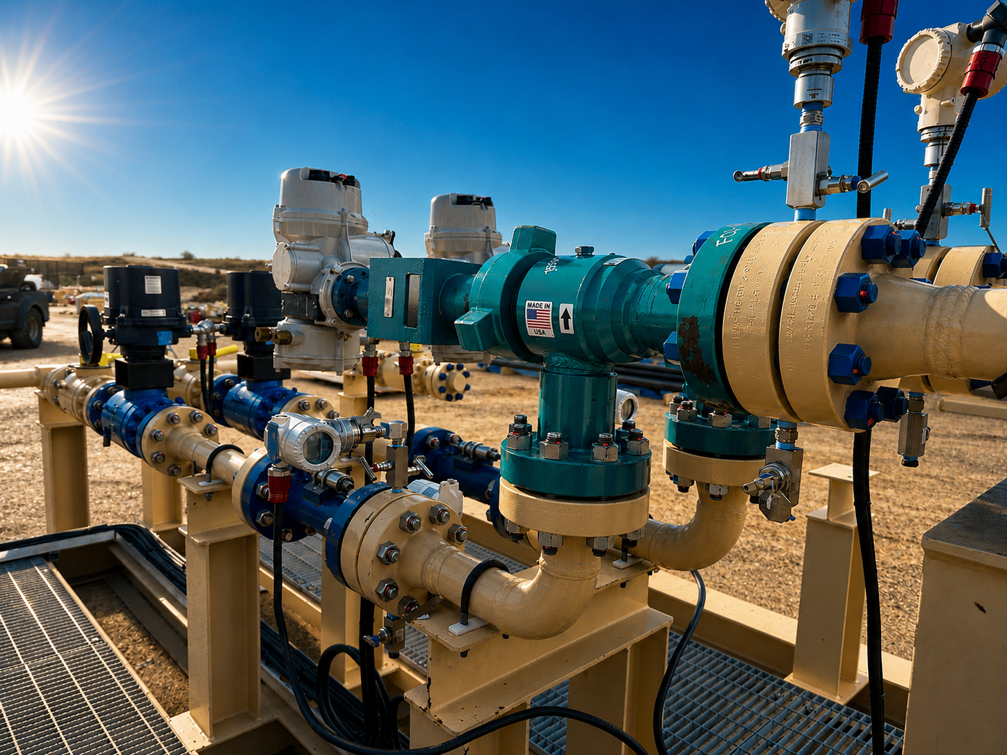 Testing equipment and pressure gauges in an industrial facility