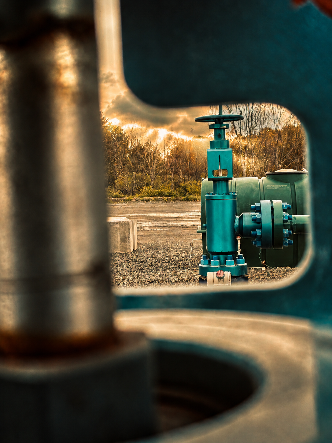 Cactus Flow equipment viewed through an industrial assembly